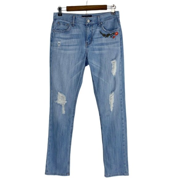 ei8ht dreams Slim Boyfriend Floral Jeans 25 EUC - Picture 2 of 12